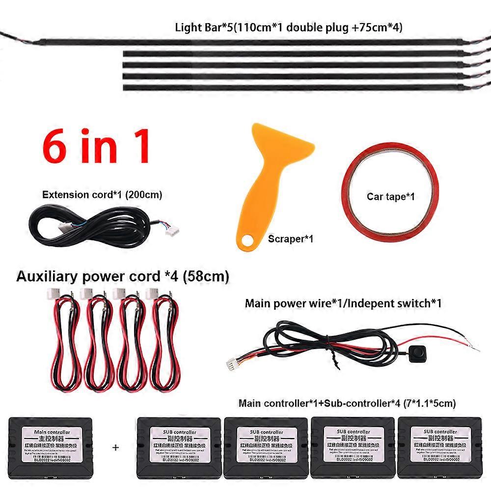 18 in 1 RGB Dual Zone LED Auto Sfeer Verlichting Interieur Decoratie Acryl Strip Backlight App Decoratieve Sfeerlamp Dashboard