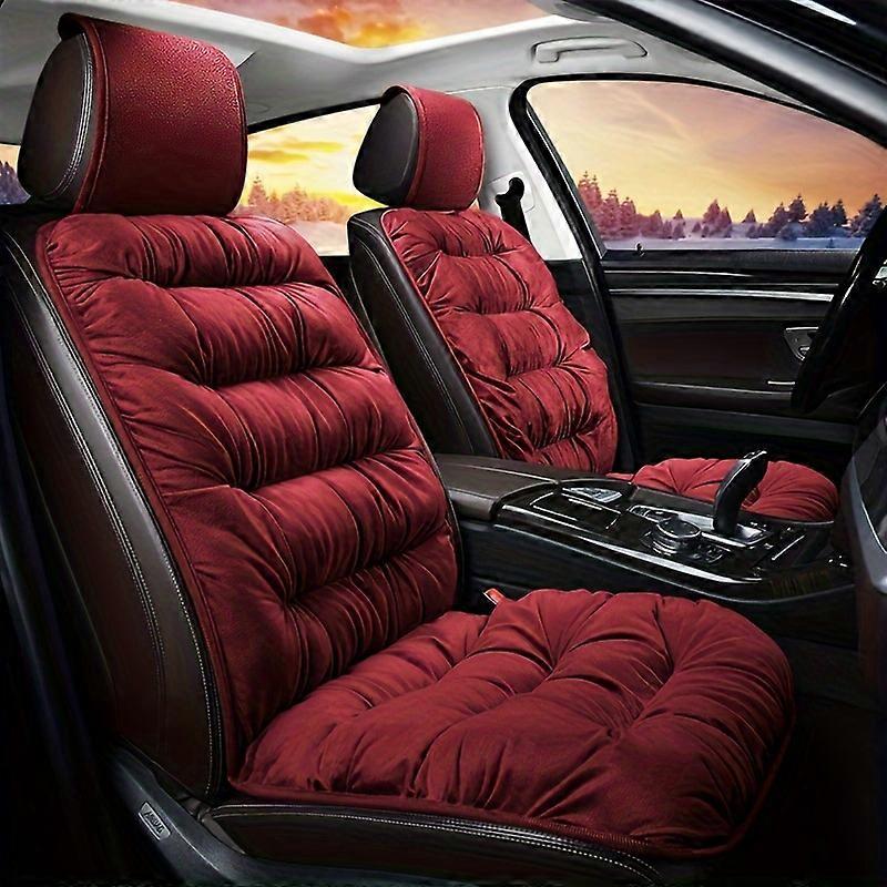 1pc New Car Front Cushion Winter Plush Front Single Seat Thickened Winter Car Universal With Backrest Car Cushion Universal Seat Cover