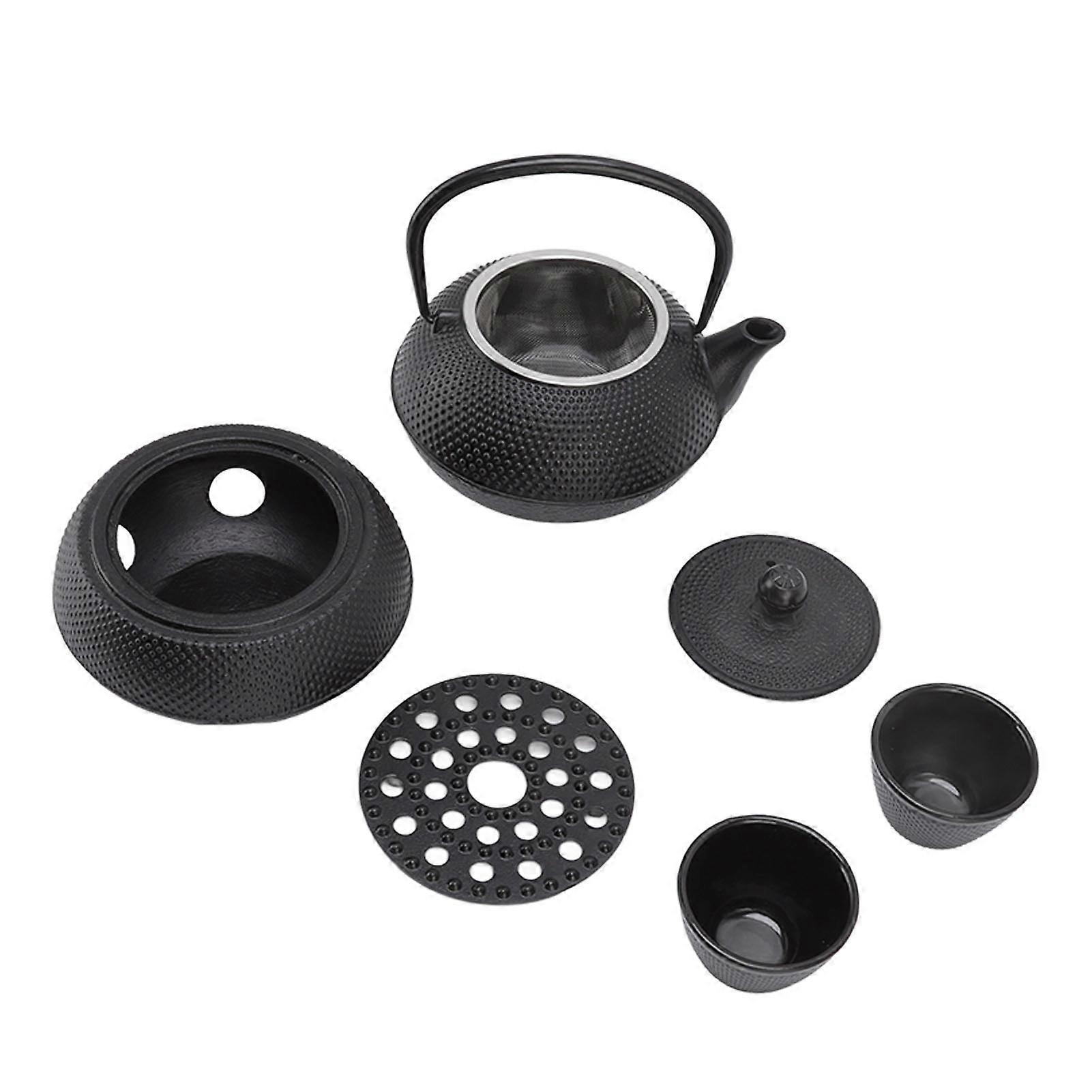 Cast Iron Tea Kettle 800ml Energy-Saving with Mat Cups Strainer