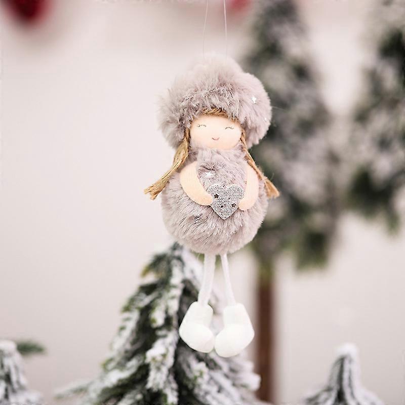 Cute Plush Hanging Christmas Ornament with Pom-Pom Decoration in Soft Fabric for Holiday Tree Decor
