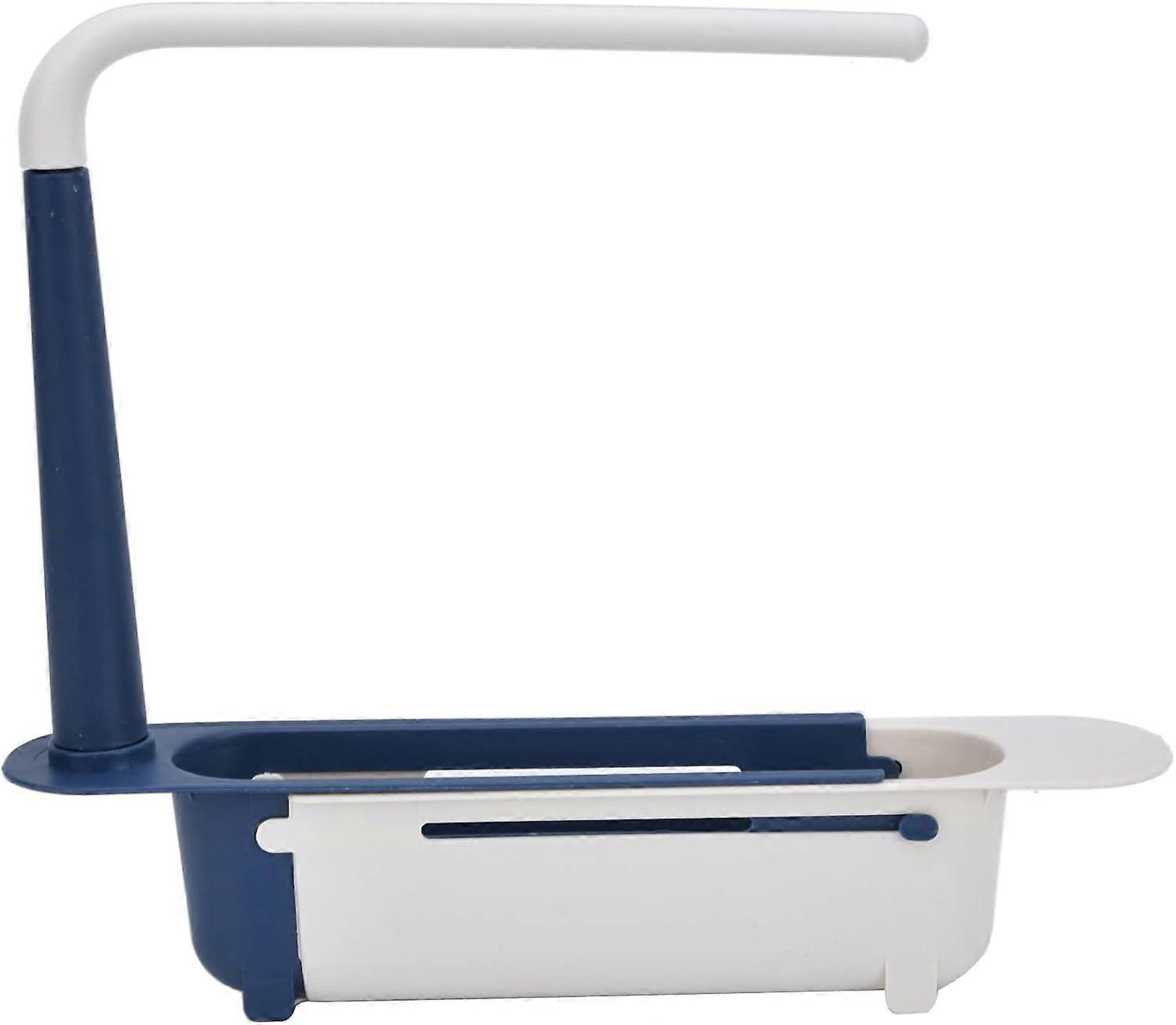 Sink Rack, Kitchen Sink Sponge Holder Telescopic Sink Storage Rack Freely Large Capacity PP Expandable Sink Organizer for Kitchen Sink(Blue)