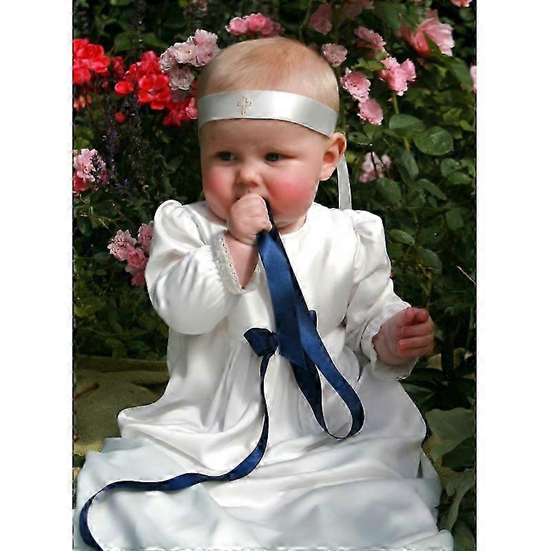 Unisex Baptism Gown With 6 Choices Of Bow, Grace Of Sweden, Pr.la