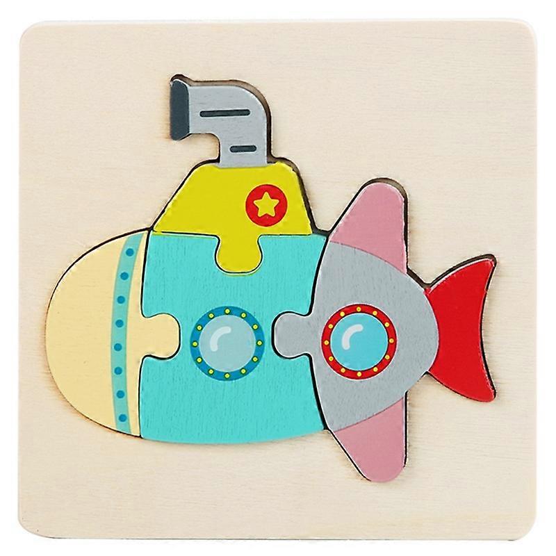 5 PCS Children Wooden Three-dimensional Puzzle(Rocket)