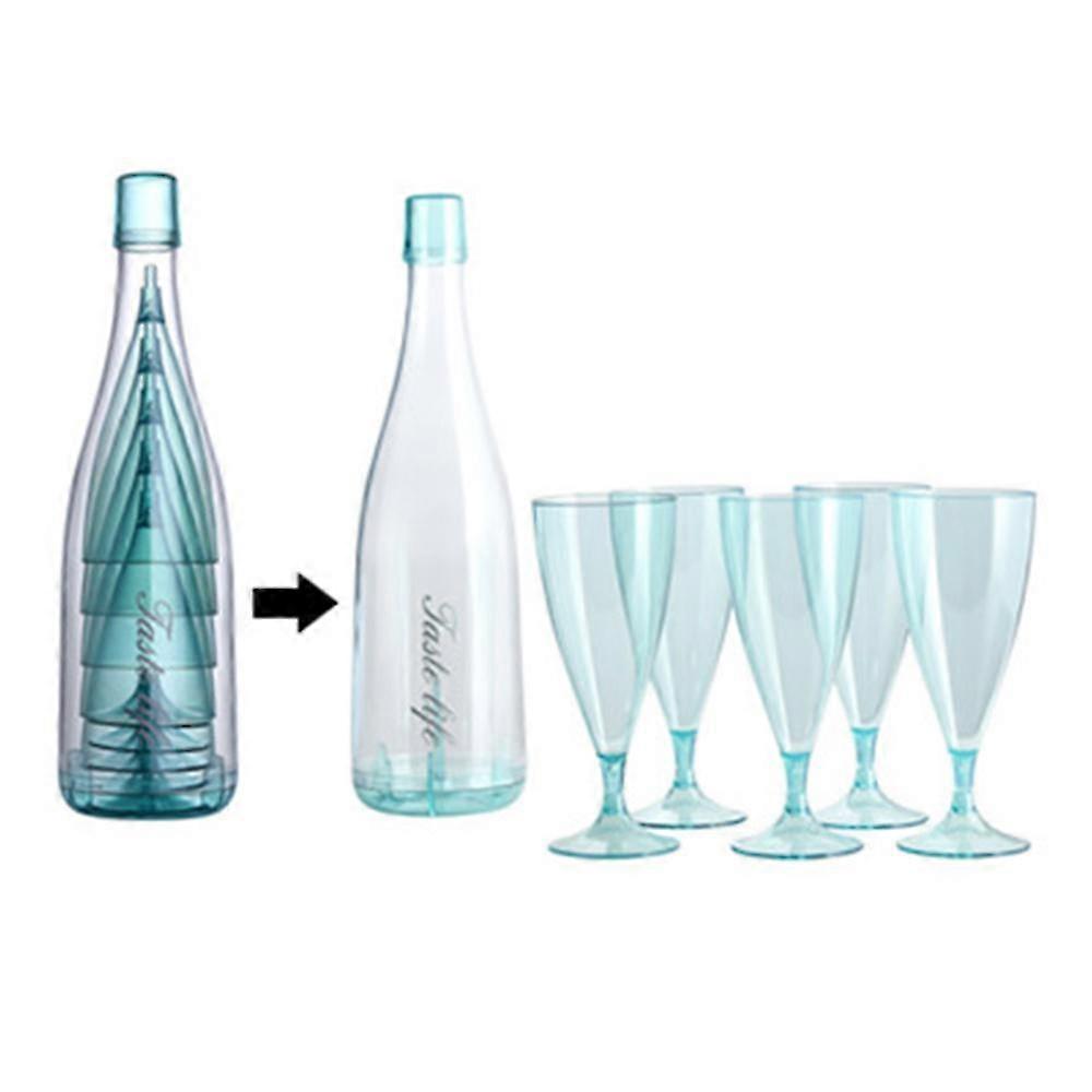 Set di bicchieri da champagne, stemware portatile e riutilizzabile con contenitore