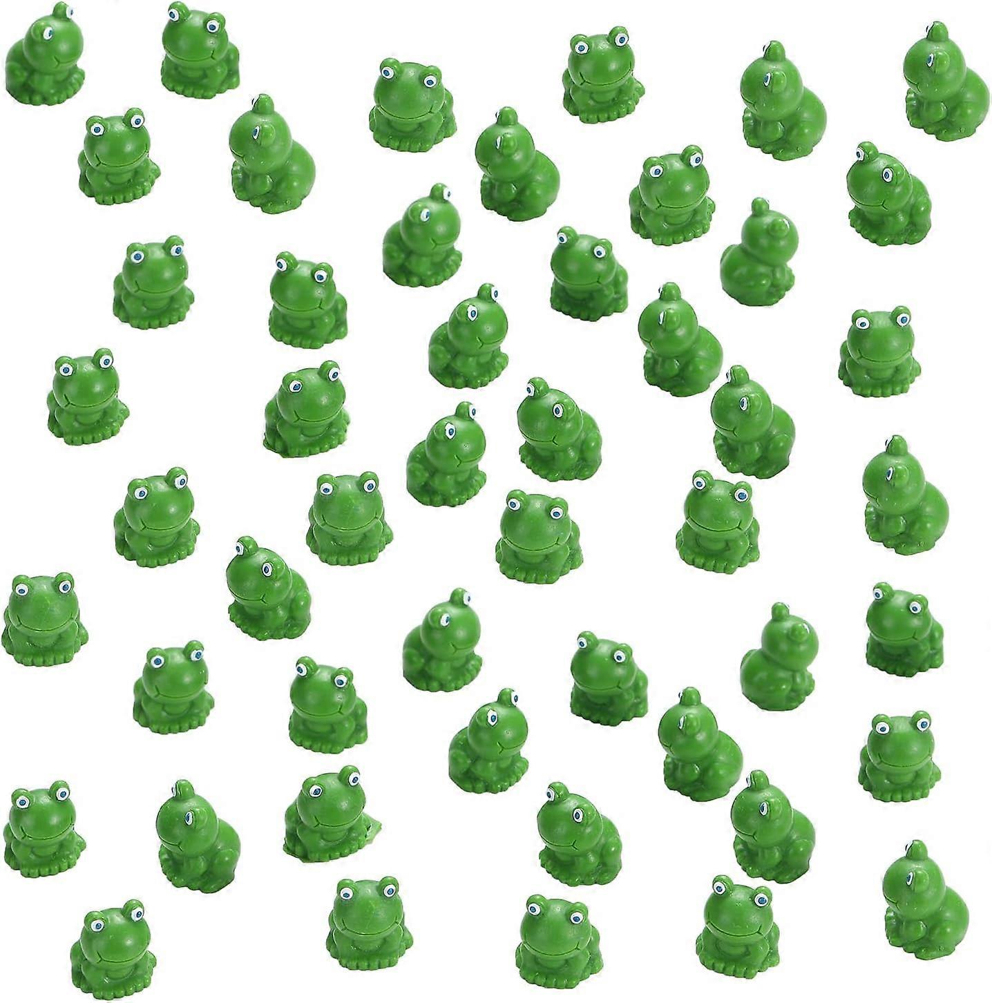 50pcs/100pcs Mini Frog Garden Decor, Green Frog Figurines, Miniature Home Dcor, Tiny Plastic Frogs, Fairy Garden Dcor