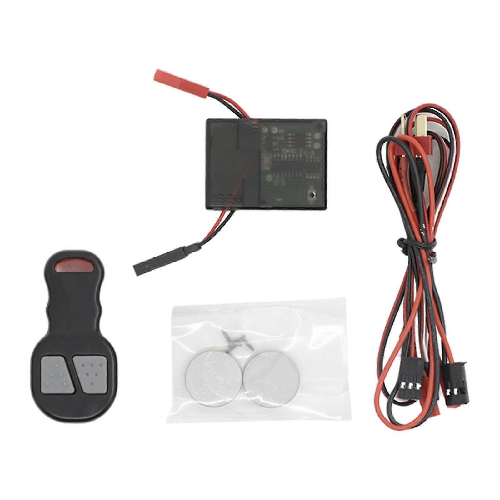 1:10 Simulated Winch Controller Parts, Replaces For Trx4 Scx10 Climbing Car Rc Car Diy Parts - Red Black