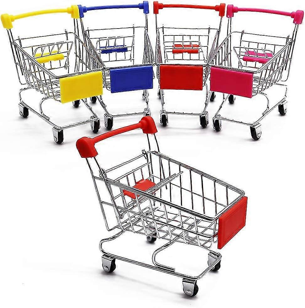 5 Pack Mini Panier, Mini Supermarché Trolley Desk