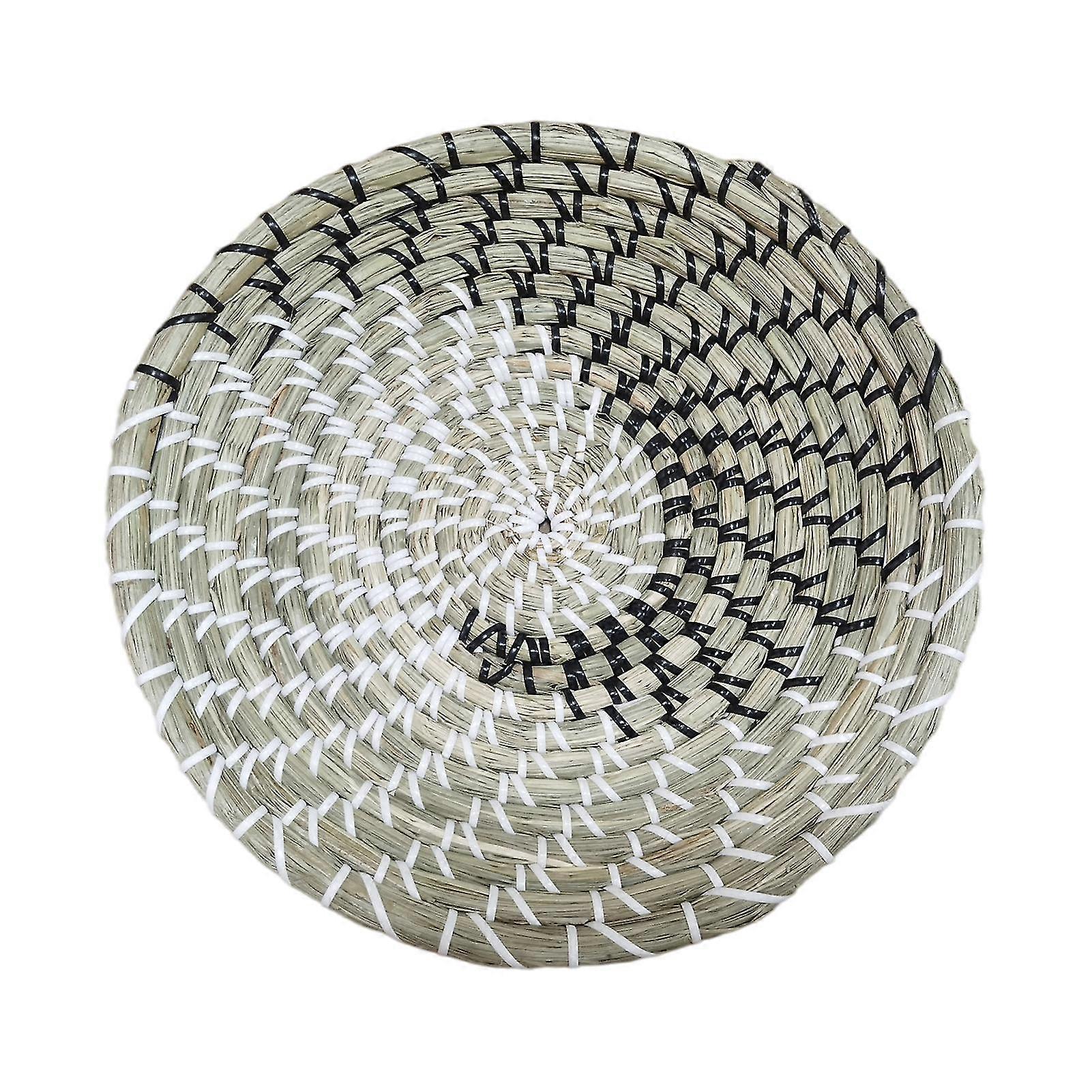 Round Woven Basket Wall Art Hanging Decoration Multipurpose Desktop Storage Tool For