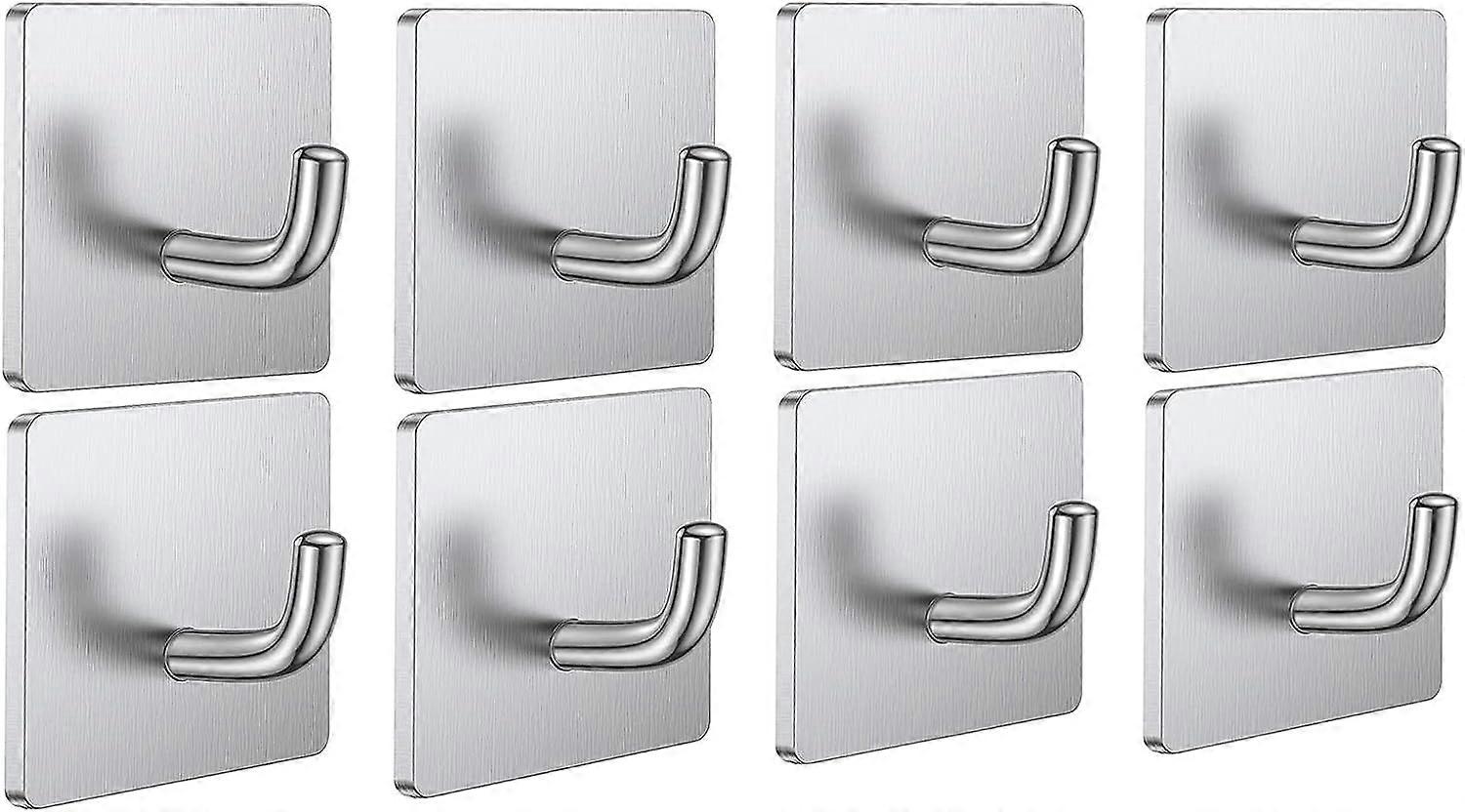 Adhesive Hooks Heavy Duty Stick on Wall Hooks Towel Hooks Door Hooks Waterproof Stainless Steel Adhesive Towel Hooks Adhesive Holders for Hanging Clot