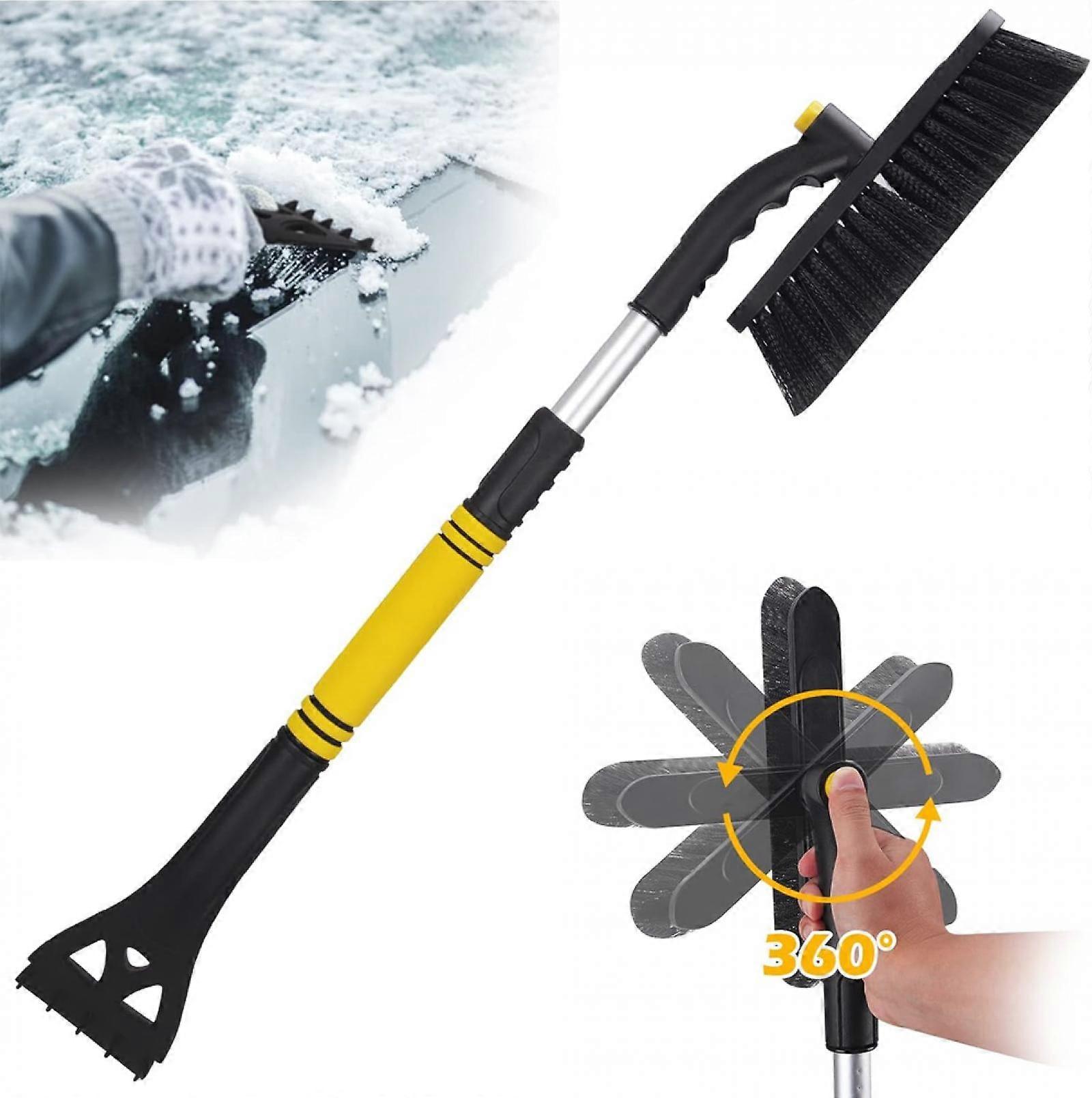 Ice Scraper & Snow Brush2 in 1 Easy to Assemble, Winter Snow Brush With