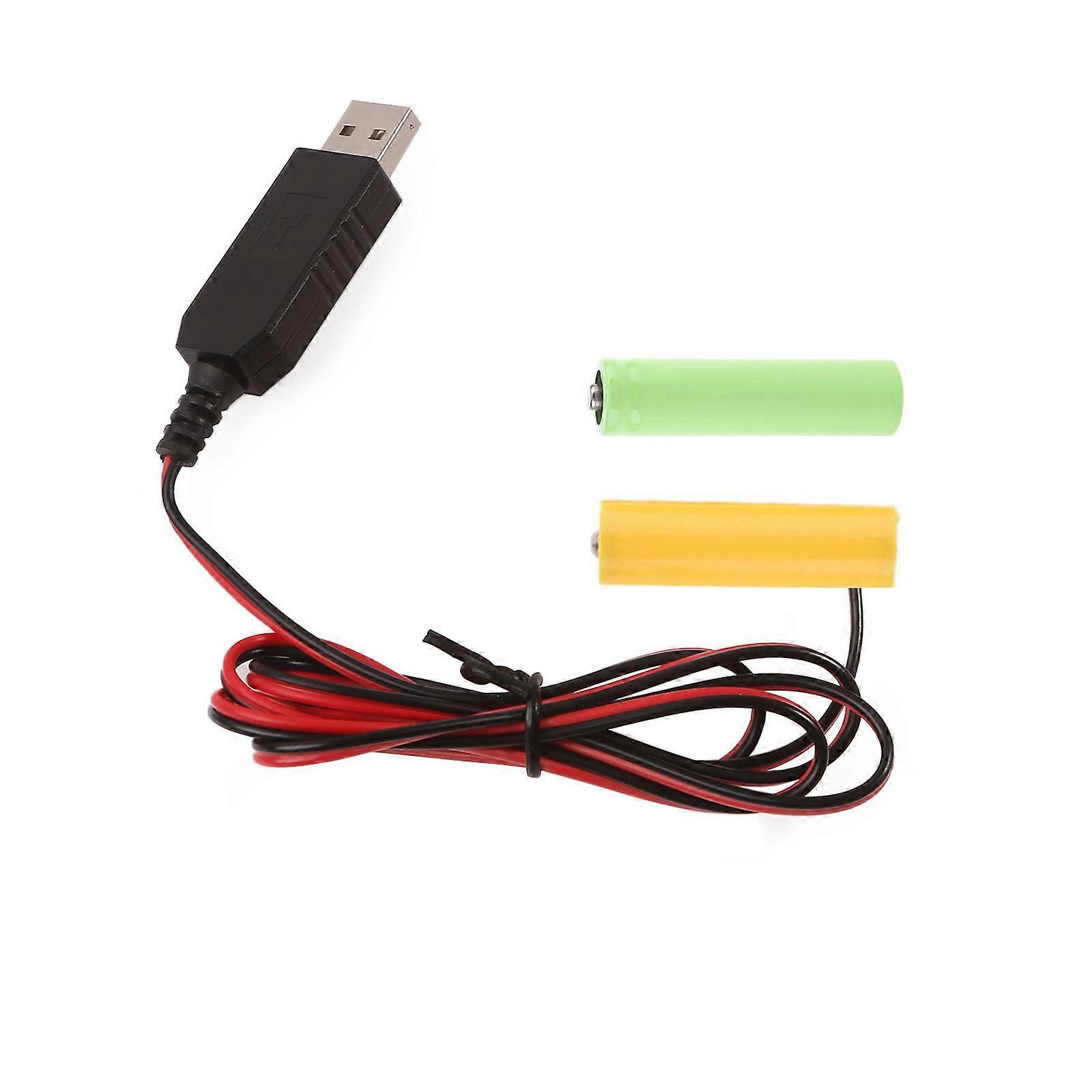 USB till 3V för 2x 1,5V LR6 AA dummy batteri strömförsörjning för leksaksfjärrkontroller