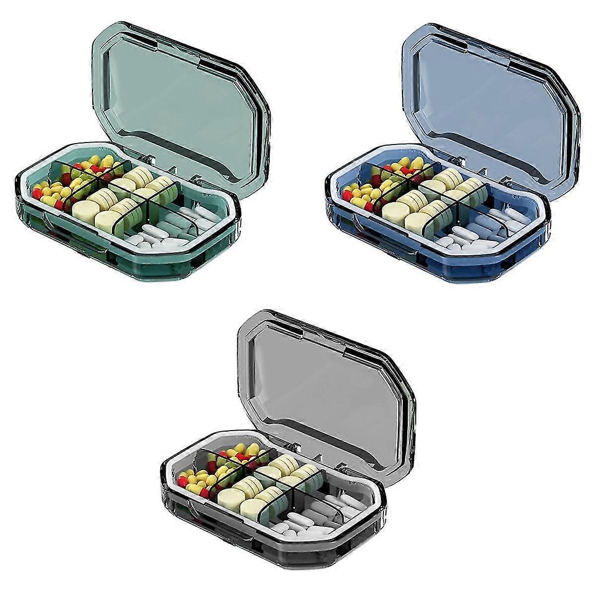 6 Grid Portable Medicine Box Large Capacity Sealed Transparent Moisture Resistant Pill Small Jewelr