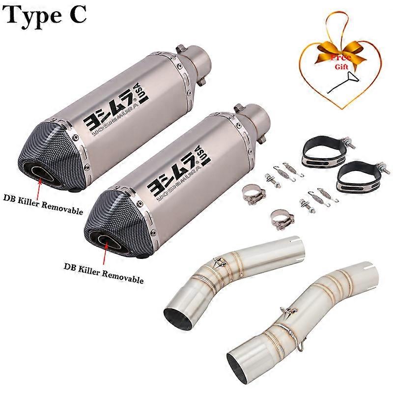 Sistema de Escape para motocicleta, silenciador modificado para Yamaha YZF R1 MT-10 R1M 2007 2008, tubo de enlace medio DB Killer