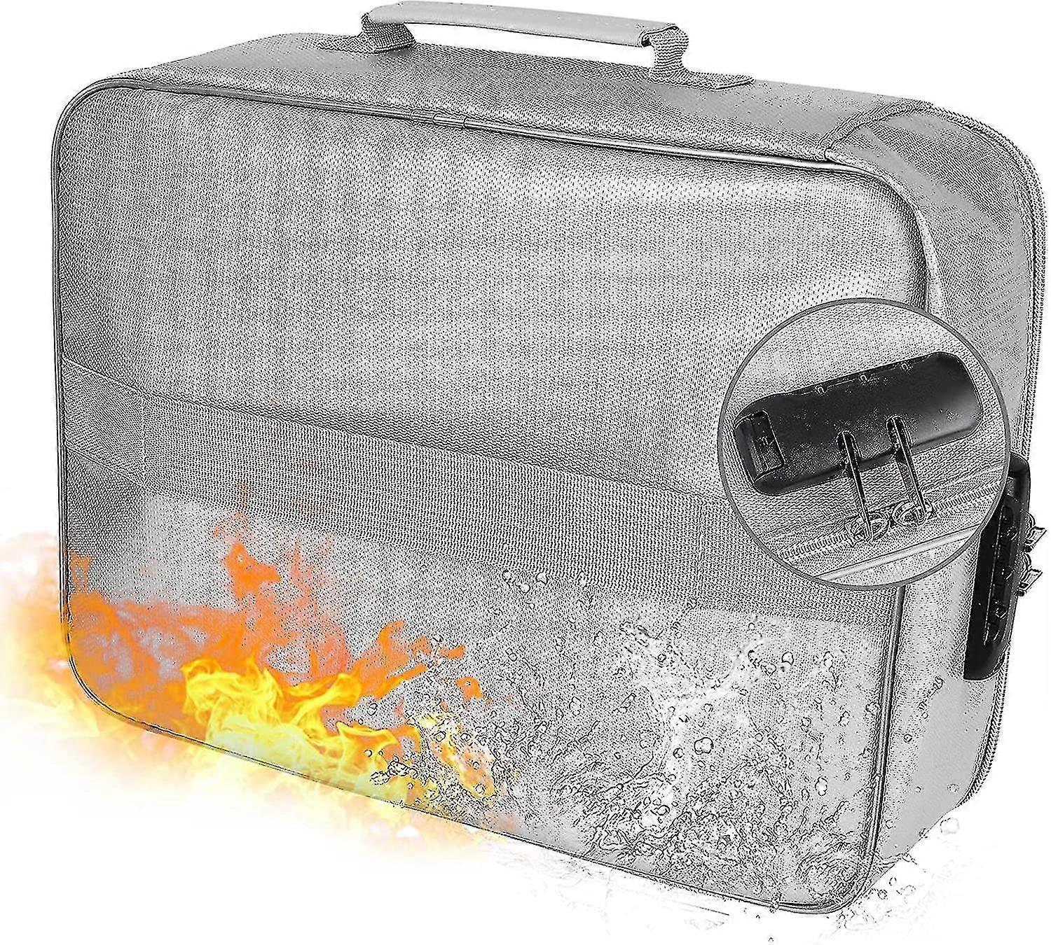 Fireproof Document Organizer With Lock,with Waterproof Zipper,fireproof Safe