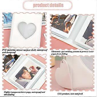 SZHTSWU Confezione da 2 mini album fotografici 40 tasche, 3 pollici Kpop Photocard Holder Book Small Photocard Raccoglitore di carte fotografiche Raccoglitore di carte fotografiche Love Heart Hollow