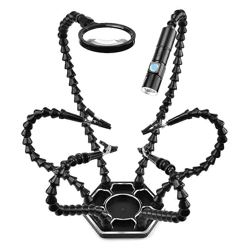 Magnifying Glass Welding Station Tool Third Hand Soldering PC-B Holder Tool