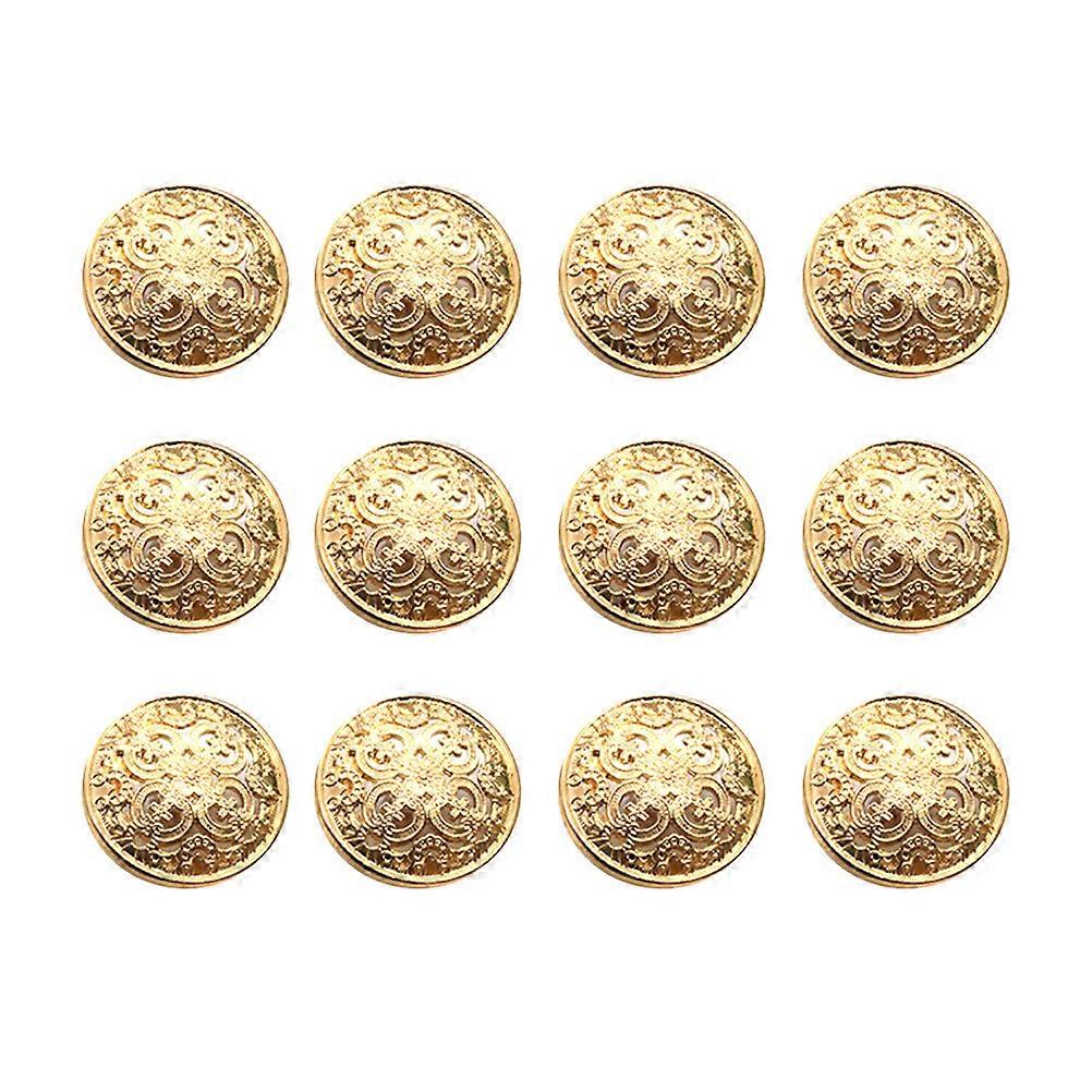 30pcs 25mm Stylish Metal Buckle Hollow-out Button Handcraft Tools Down Button DIY Sewing Buttons for Decor Use (Light Golden)