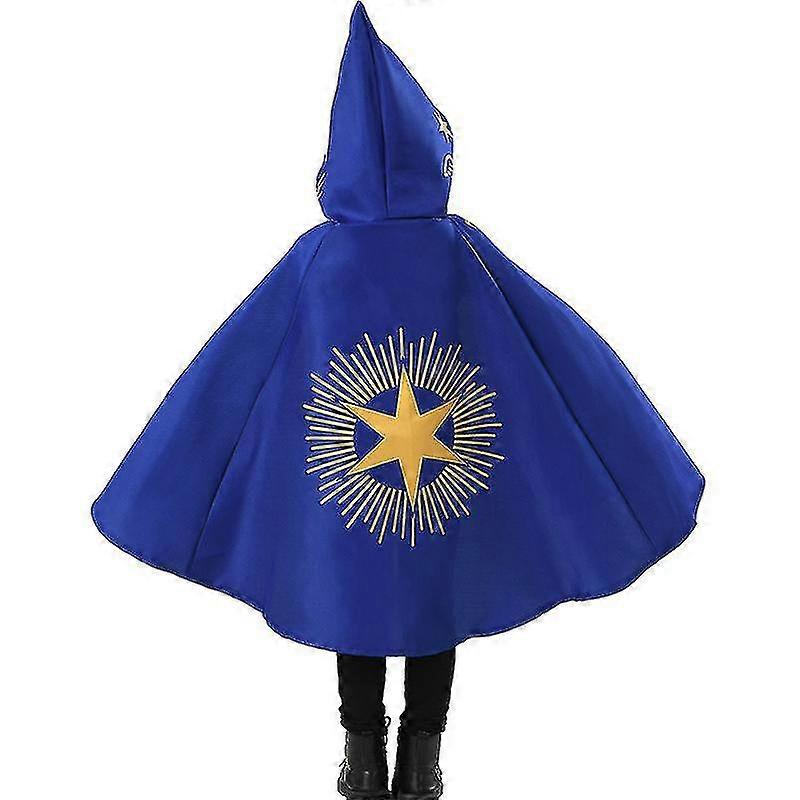 Children's Cape Magicianwizard Pointed Hat Cape Halloween