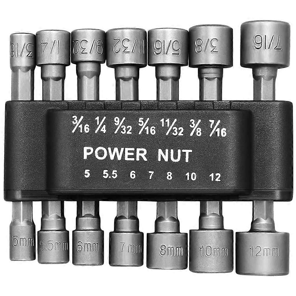Accessories for screwdrivers Set of 14 sockets 5-13 mm - 1/4" hexagonal adapter socket - For cordless drill or screwdriver