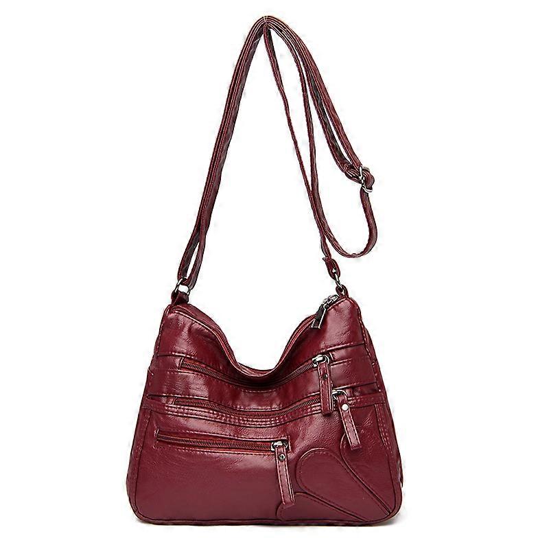 Hög kvalitet kvinnor axelväska Pu läder crossbody väska flera fickor Messenger väska blomma lapptäcke läder handväska mjuk handväska
