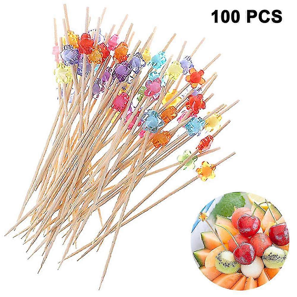 100pcsカクテルつまようじカクテルピックバー用天然竹カクテルスティック