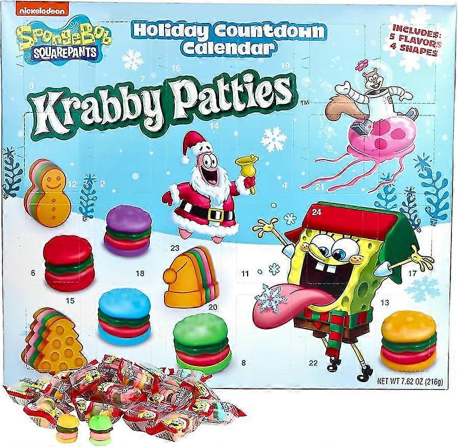 2023 Spongebob Squarepants Advent Calendar - 24 Days Of Krabby Patty Treats Countdown To Christmas 762 Ounces
