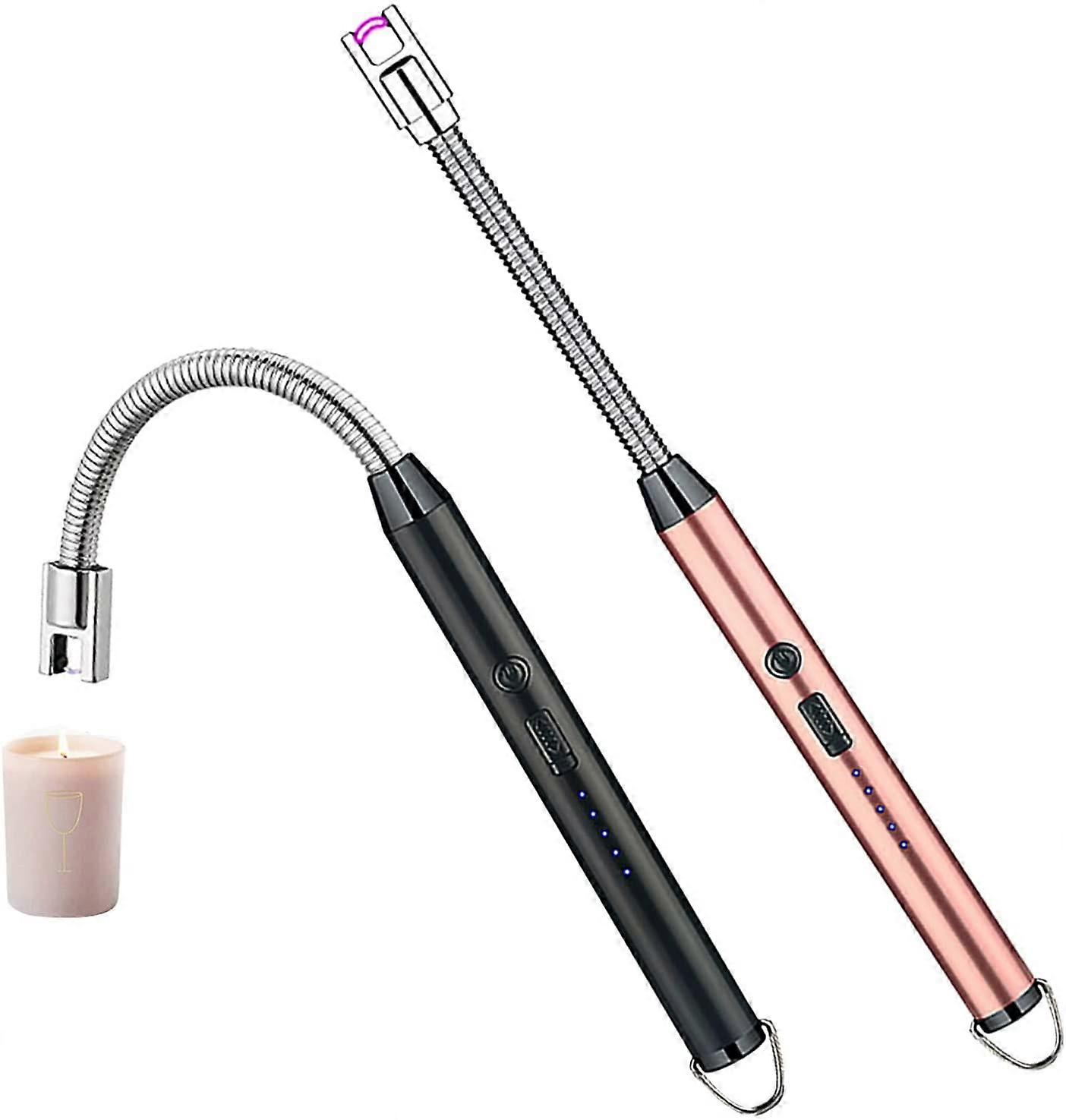 Wiederaufladbares Kerzenfeuerzeug mit längerem 360 flexiblem Hals, flammenlose elektrische Feuerzeuge Winddichter BBQ Grill Feuerwerk Bogen Feuerzeuge Lang für Camping Cooki
