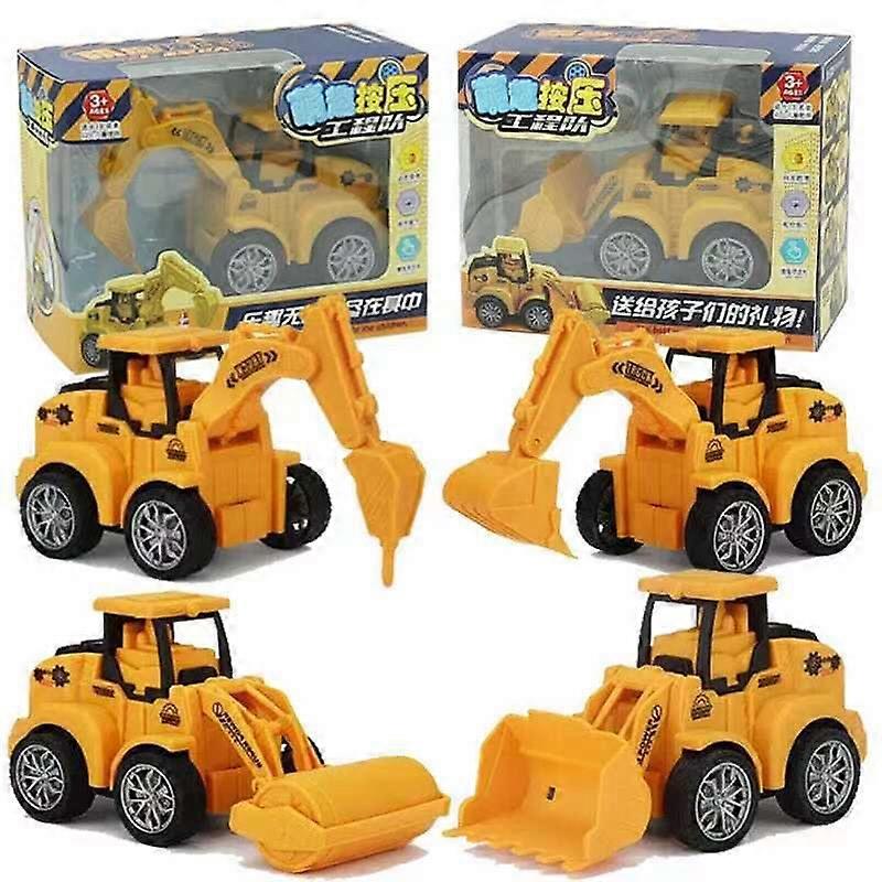 Press inertia simulation excavator bulldozer model car engineering car children's boy set toy car