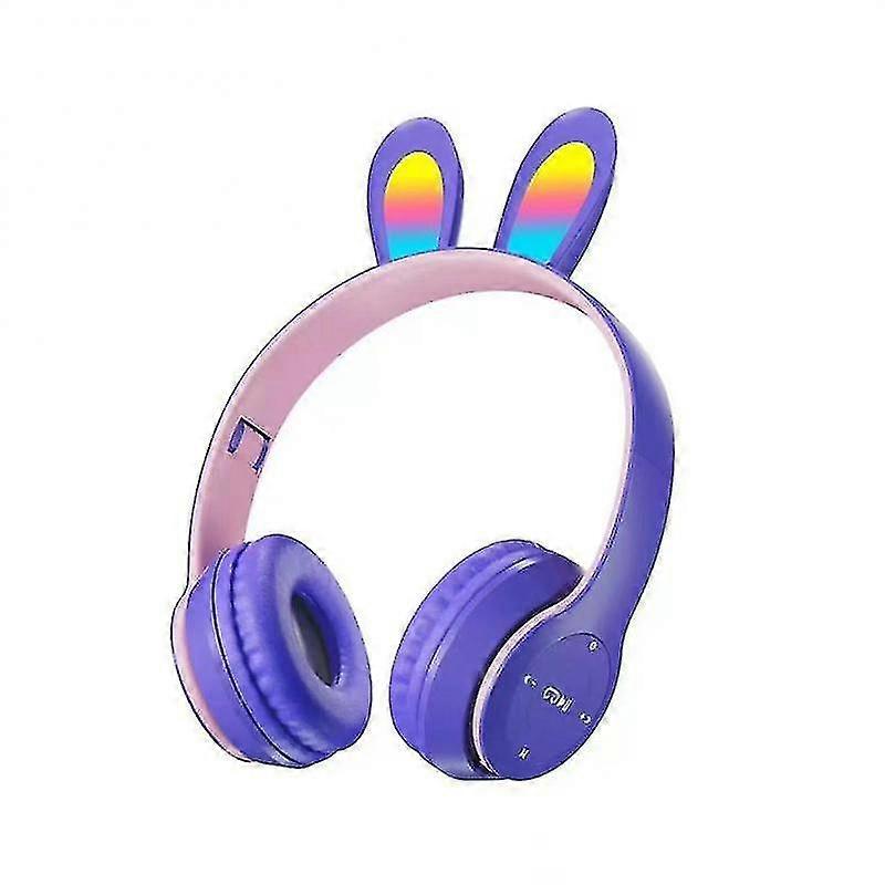 Wireless Earphones Rgb Rabbit Ears Headset With Mic Cute Girls Music Bluetooth Headphones For