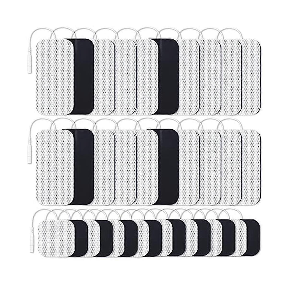 36 Packs 2 Sizes Electrodes for TENS Unit, Reusable and Latex Free Pigtail (2mm Connector)