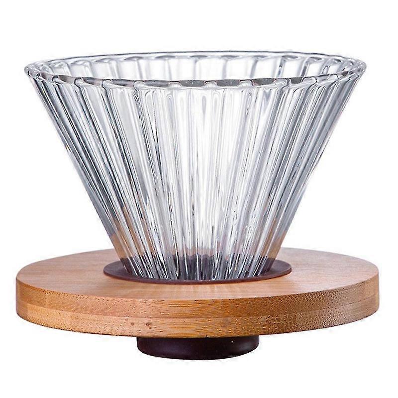 Coffee Dripper Glass Funnel Drip Coffee Maker Filter Transparent Reusable Pour over Brewing Cup wit