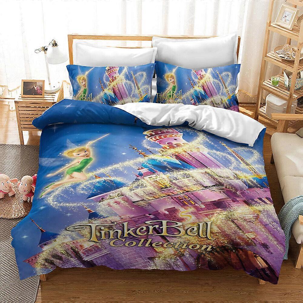 v5969 Draps de lit Filles Fair TinkerBell Bedding Set 3PC Housse de couette Taie d’oreiller Cadeau Draps de lit IU5969