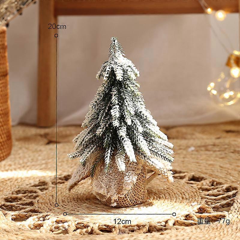 Mini Christmas Tree Artificial Snow Simulation Frost Pine Tree Desktop Decorative Supply Christmas Ornaments Decoration Gift