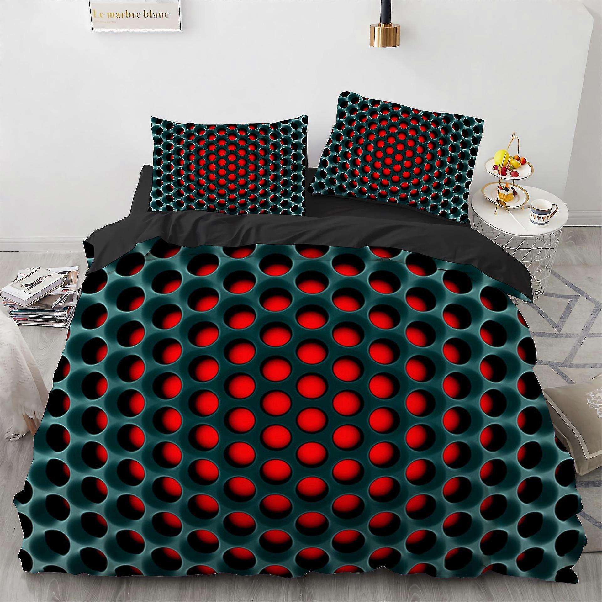 3pcs/set Stereoscopic Dense Holes Pattern Bedding Set, Colorful Duvet Covers Set (without Quilt)
