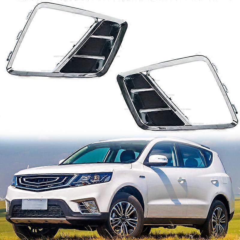 car Chrome Front Bumper Fog Light For Geely Vision X6 SUV 16 Emgrand X7 Frame Decorative Lid Fog Lamp Trim Cover Garnish grill