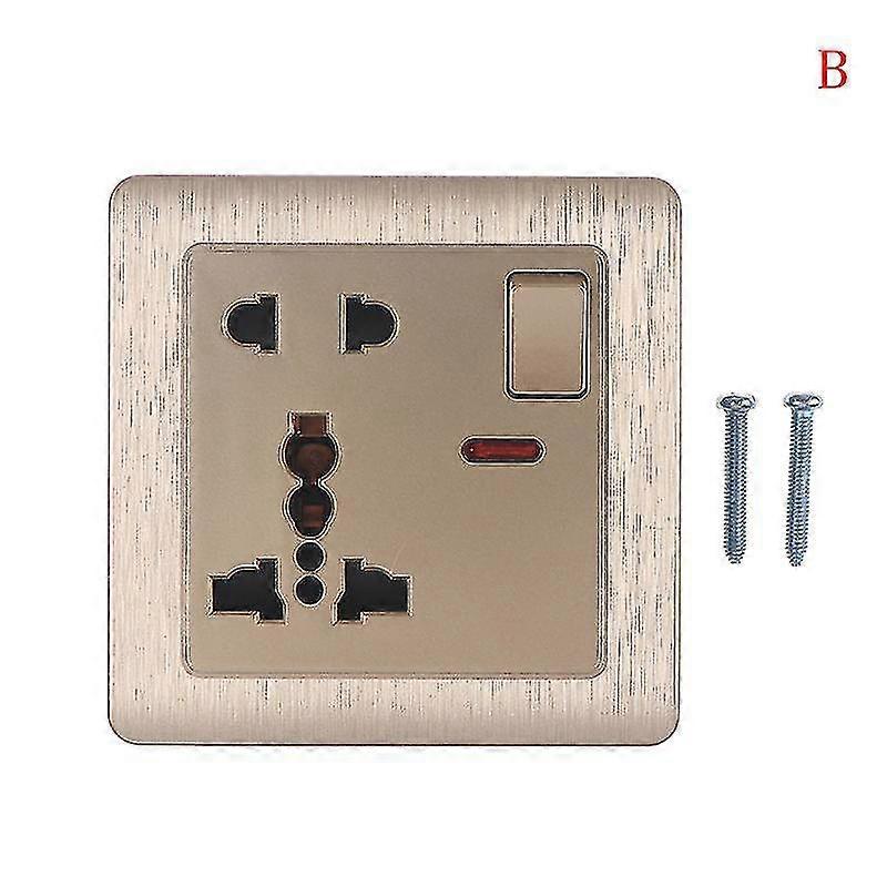 Universal Wall Socket With Led Light Switch 5 Hole Usb Wall Power Socket