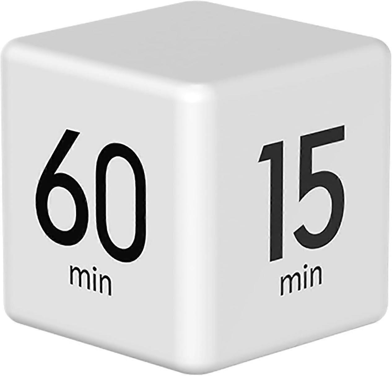 Timer Reminder Cube Shape Digital Kitchen Countdown Timer Clock Adjustable Daily Use White
