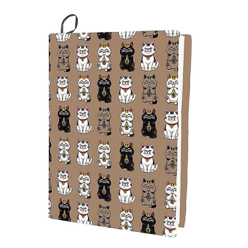 Polyester Book Covers Elastic Notebook Wraps Rectangle Cat Shape 400x250mm