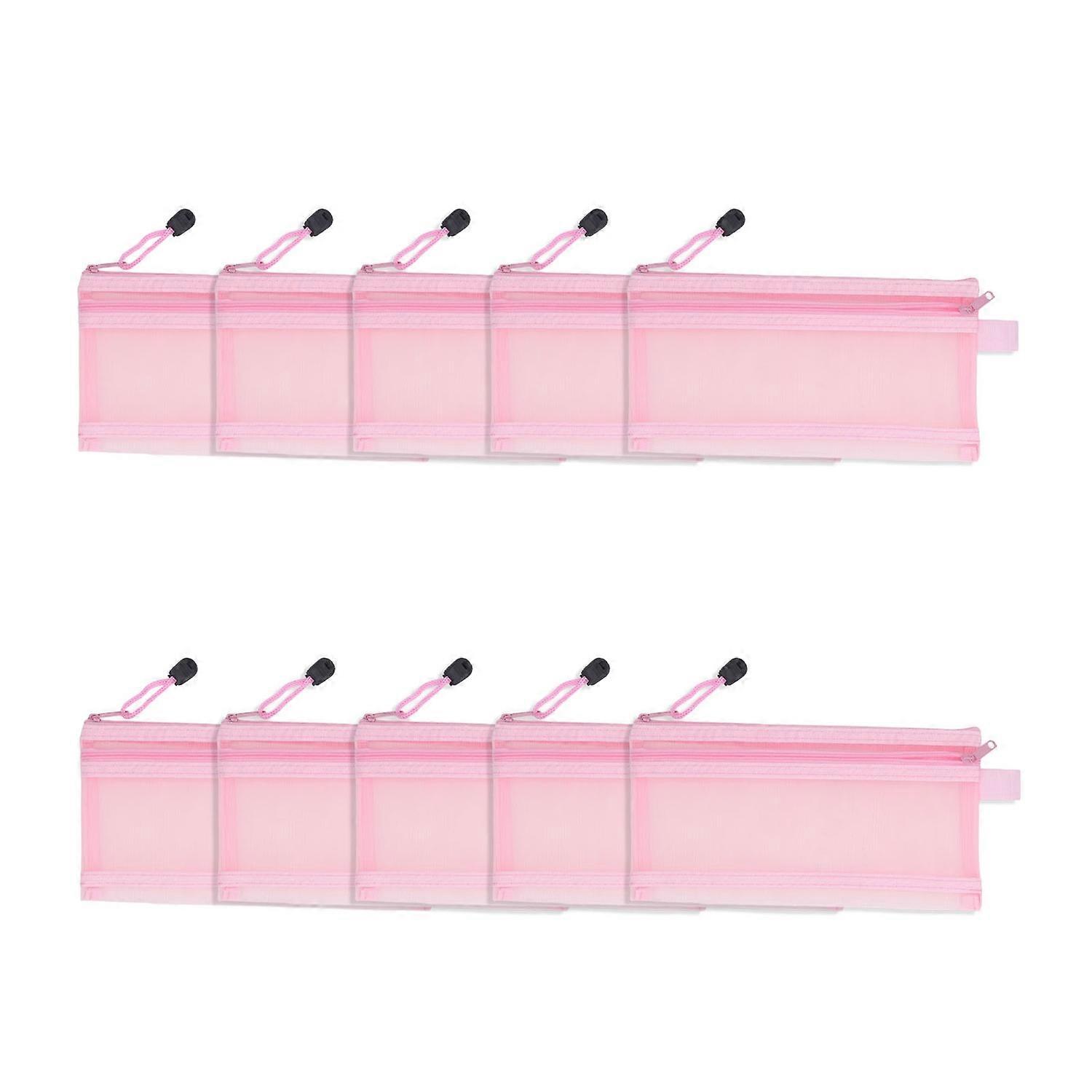10PCS Double Layer Mesh Bags Waterproof Nylon File Pouch for A6 Paper Stationery Puzzle Storage Bag