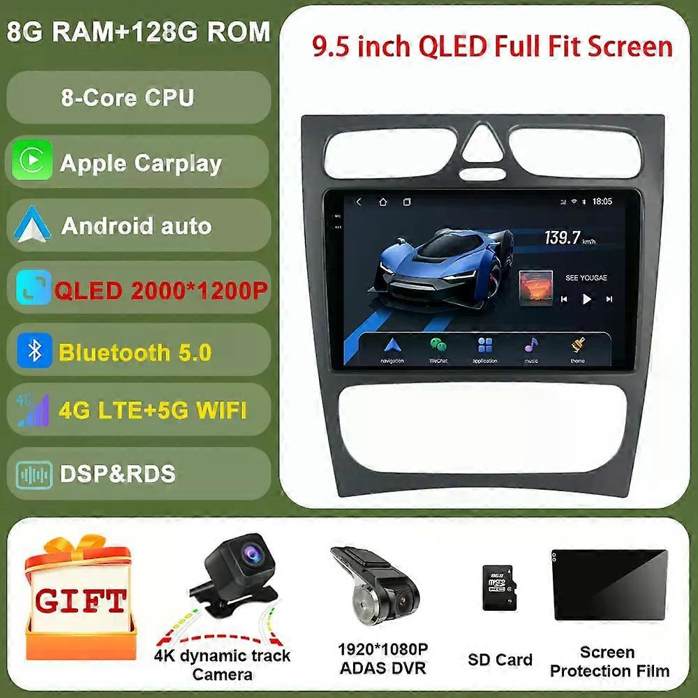 For Mercedes Benz C-class W209 C200 C320 C350 Clk W203 2002 - 2005 Car Radio Multimedia Video Player Navigation Gps Dvd 2 Din Bt