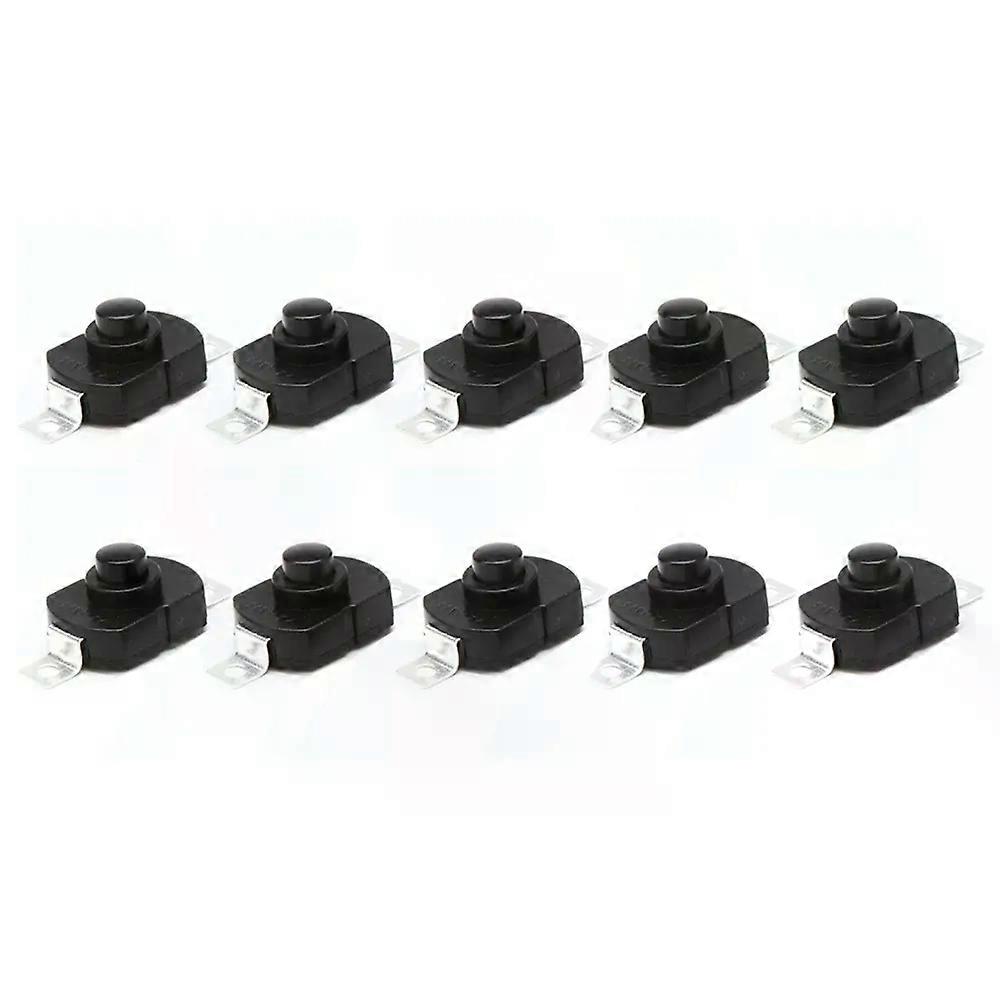 10Pcs Push Button Switch 1712KD 250V 15A Flashlight Switch LOCK Table Lamp Switch Flashlight Button Switch ON-OFF 171298mm