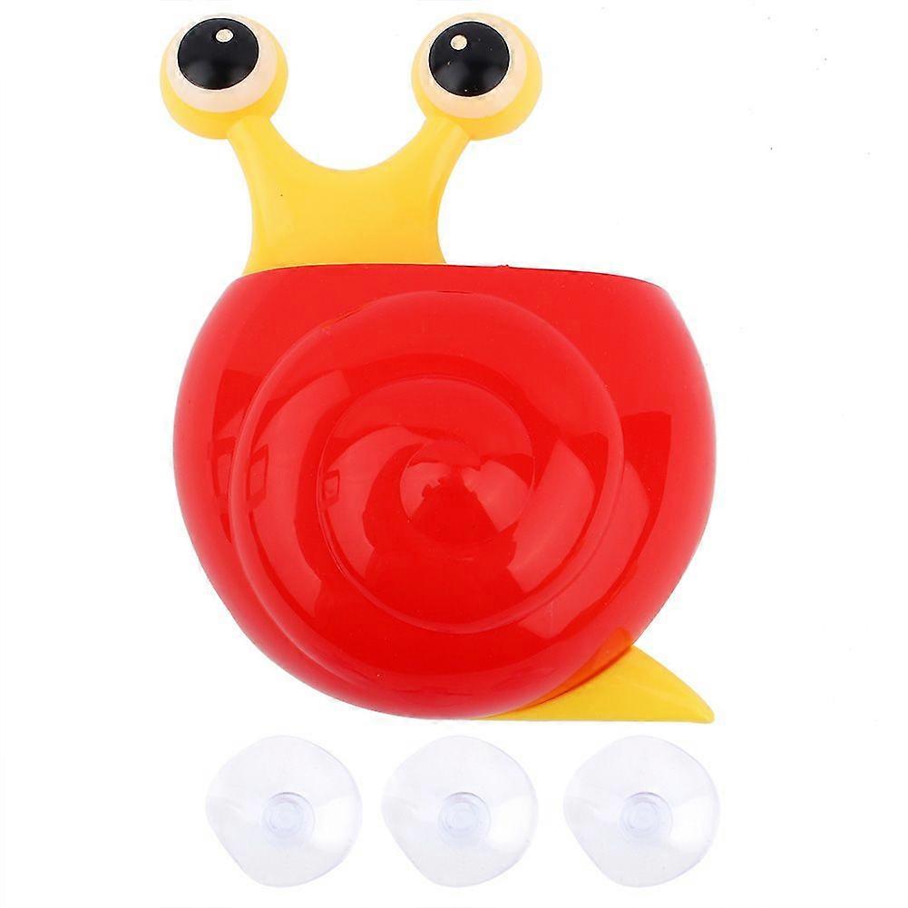 Bathroom Wall Hanging Strong Suction Cup Storage Toothbrush Holder Toothpaste Rack Snail(Red)