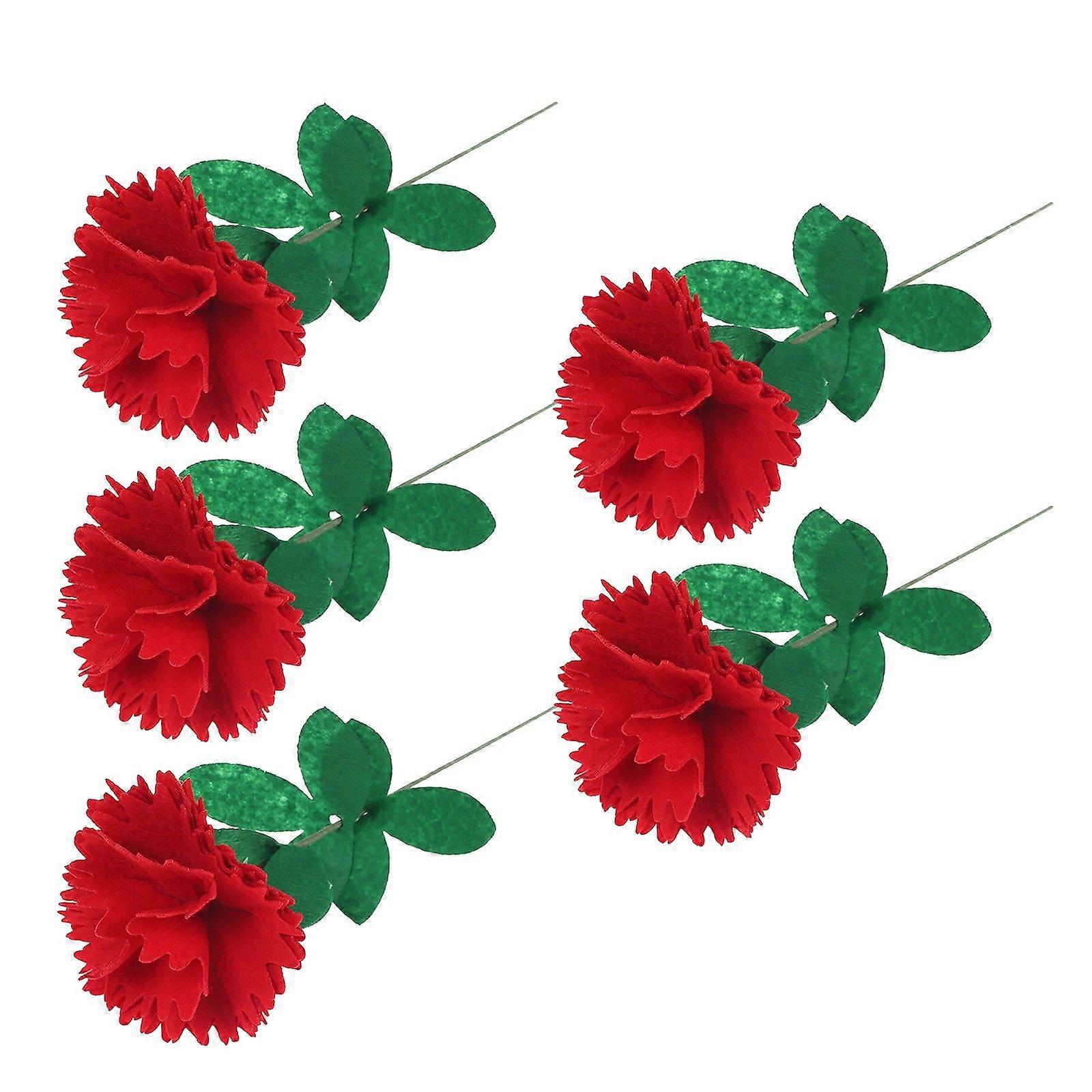 5PCS Nelkenstrauß DIY Kunst Handwerk Kits Muttertag Simulation Blumendekor