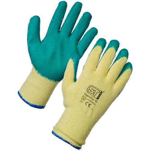 Latex Coated Handler Gloves - Aqua Green (12 Pairs)