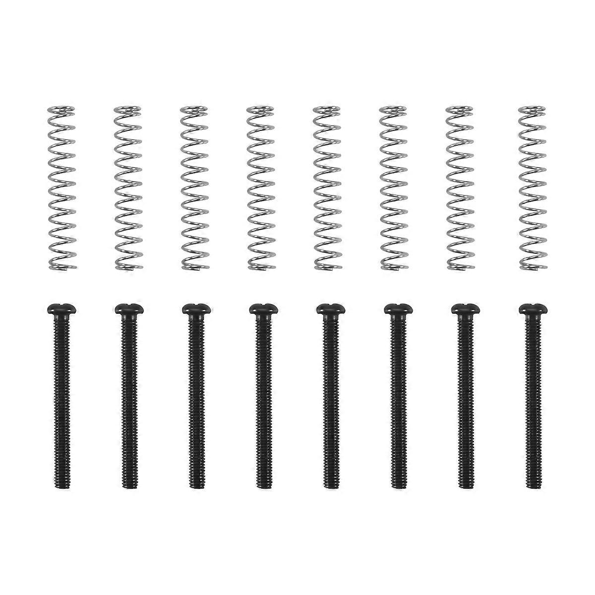 8 Pcs M2.5x32MM Electric Guitar Humbucker Pickups Adjust Height Screw and Spring - Pitch 0.4mm - Bl