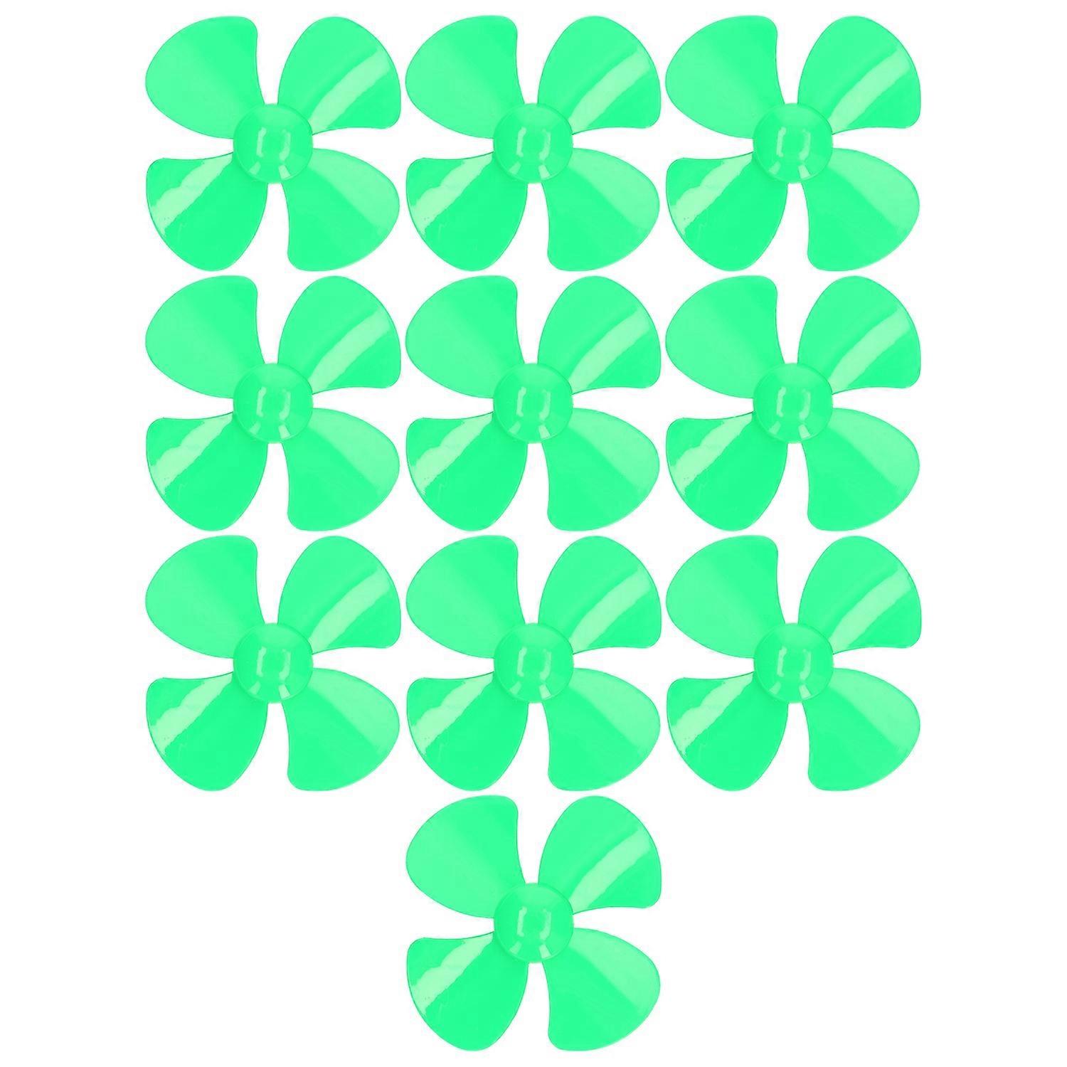 10Pcs Propeller 4 Blades Strong Wind Durable Materials Light Weight 40mm DIY Toy Car PropellerGreen