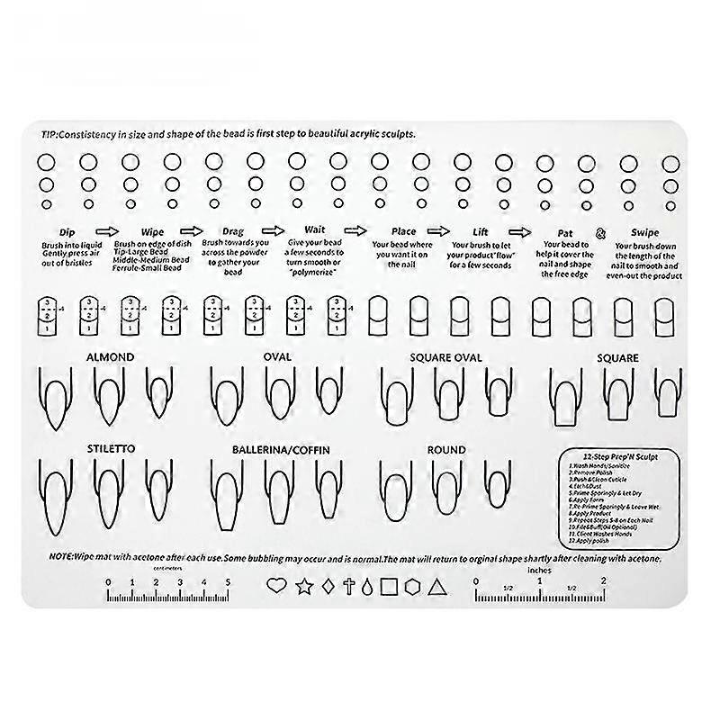 Silikon Acryl Nagel Praxis Training Sheet Matte Maniküre Nagelpad Acryl Tipps Anwendung Lernwerkzeug