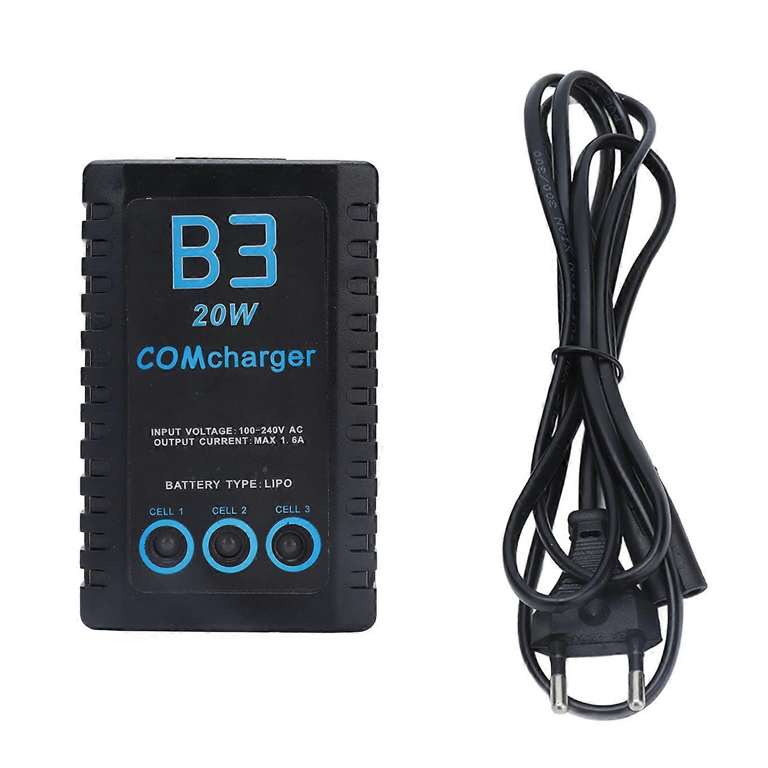 Battery Balance Charger for 2‑3S Polymer Model Airplane Lithium Battery 7.4V/11.1V 20W 1.6A B3EU Plu