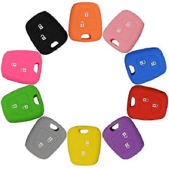2 Buttons Silicone Shell Remote Key Fob Case Cover For Df Peugeot 206/207/307/408