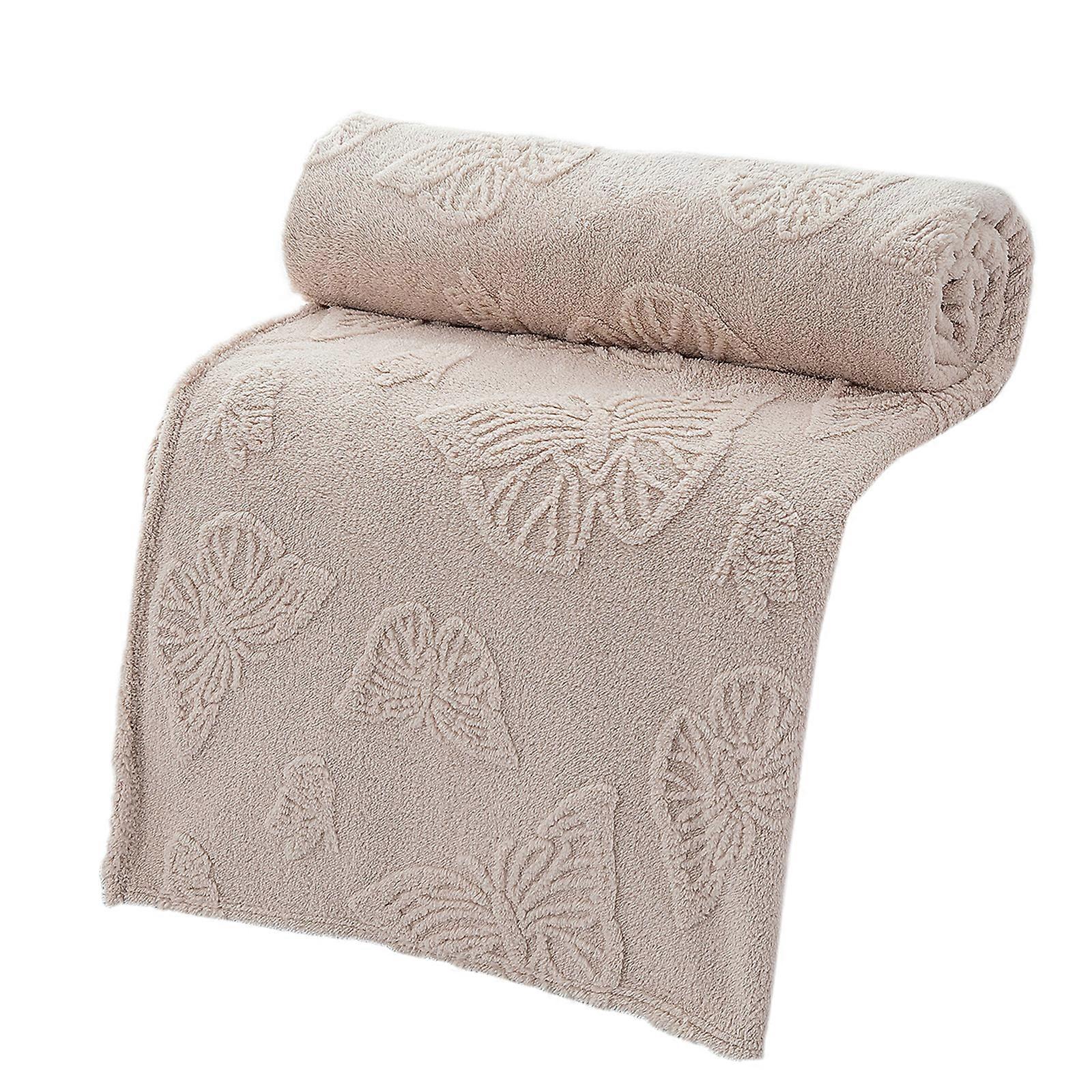 Soft Microfibre Throw Blanket, Comfort Blanket Bed Blanket Office Napping Blanket for Snuggling and Decorations Blanket  Khaki